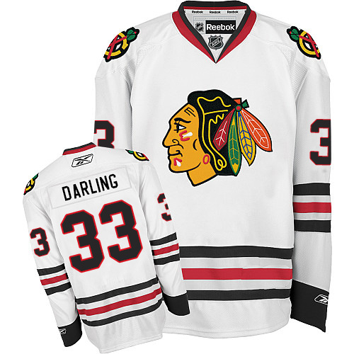 سكلد Authentic Reebok Men's Scott Darling White Away Jersey - #33 NHL Chicago  Blackhawks سكلد