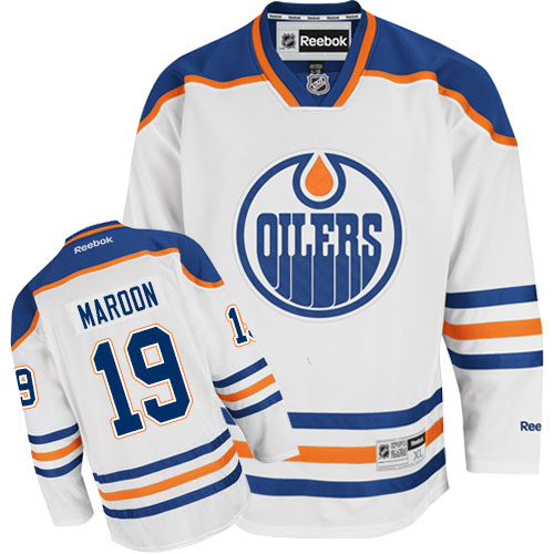 شي لن Youth Reebok Edmonton Oilers #19 Patrick Maroon Authentic White Away NHL  Jersey شي لن